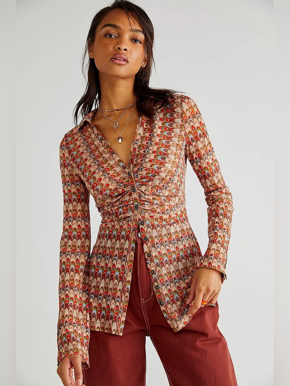Free People Lucky Shirtee Psychedelic Size Medium